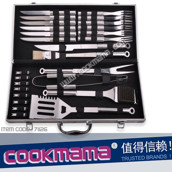 26pcs stainless steel barbecue set