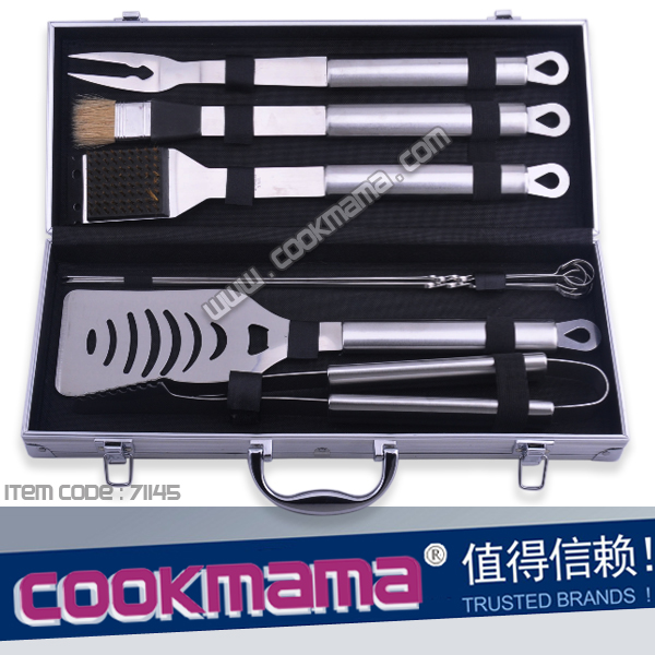 9pcs stainless steel camping bbq tool set