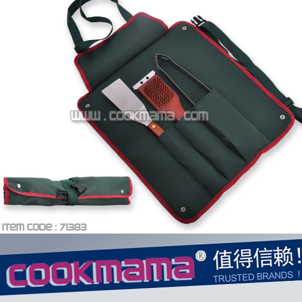 3pcs stainless steel bbq set with apron