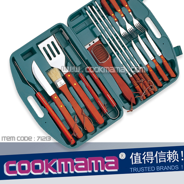 16-piece stainless steel bbq set with storage case