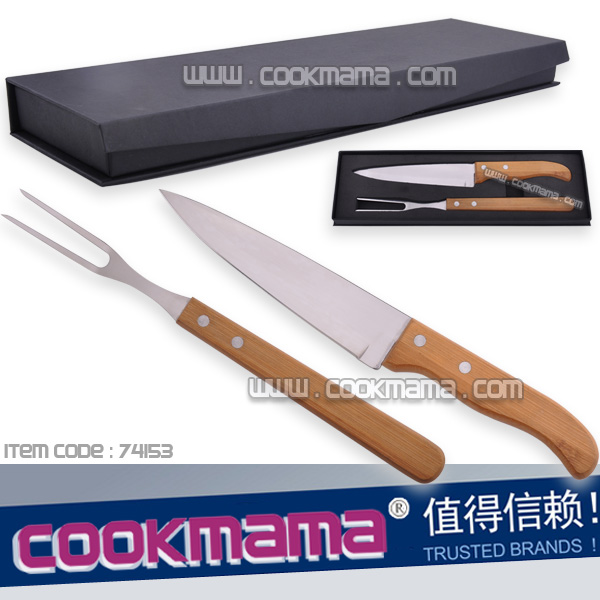 2pcs knife and forks with Bamboo handle