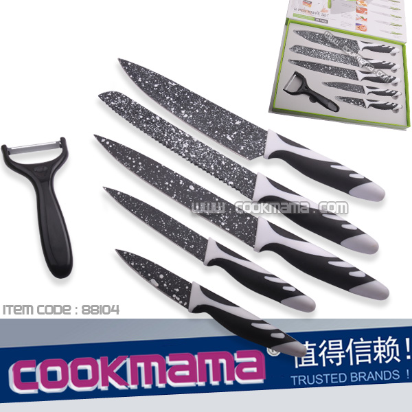 6pcs non-stick Knife set with gift box