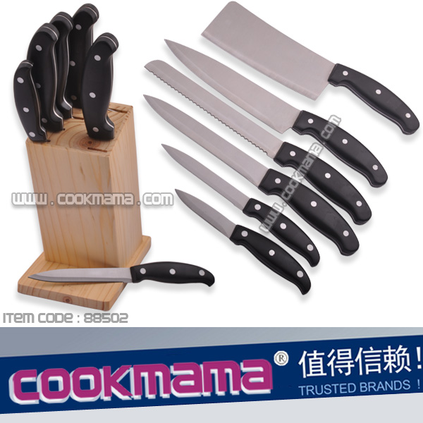 6pcs bakelite handle knife set with wooden block