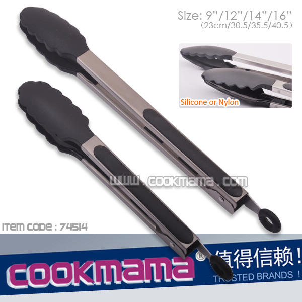 stainless steel silicone food tongs