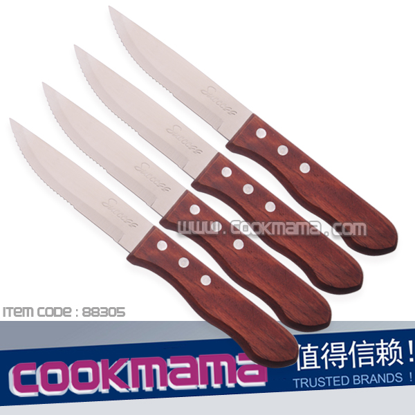 4pcs wood handle steak knife