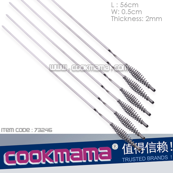 metal bbq skewers with spring handle
