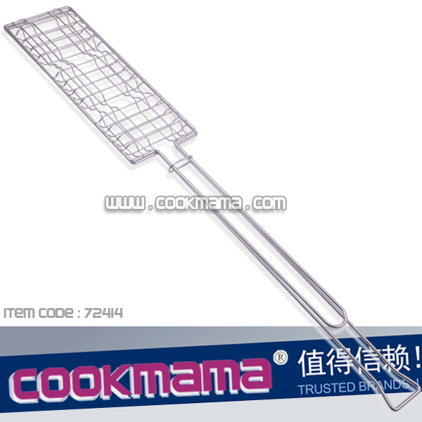 long handle hot dog grill basket for barbecue