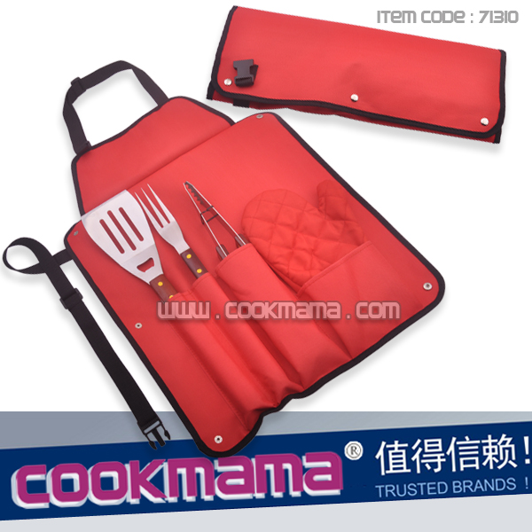 2015 hot selling promotion barbecue tool set with apron