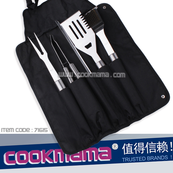 8pcs stainless steel 430 handle bbq tool set with NYLON bag