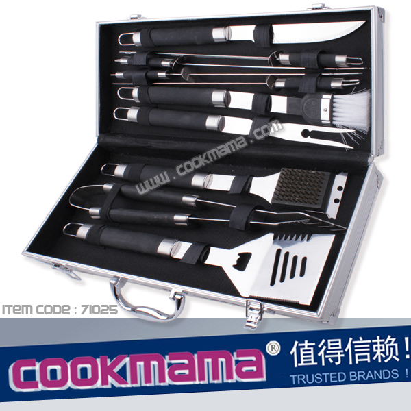 10pcs TPR coating handle bbq tool set in case