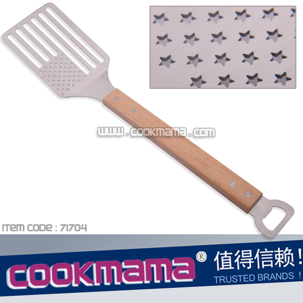 bbq spatula with star,gourmet spatula with bottle opener