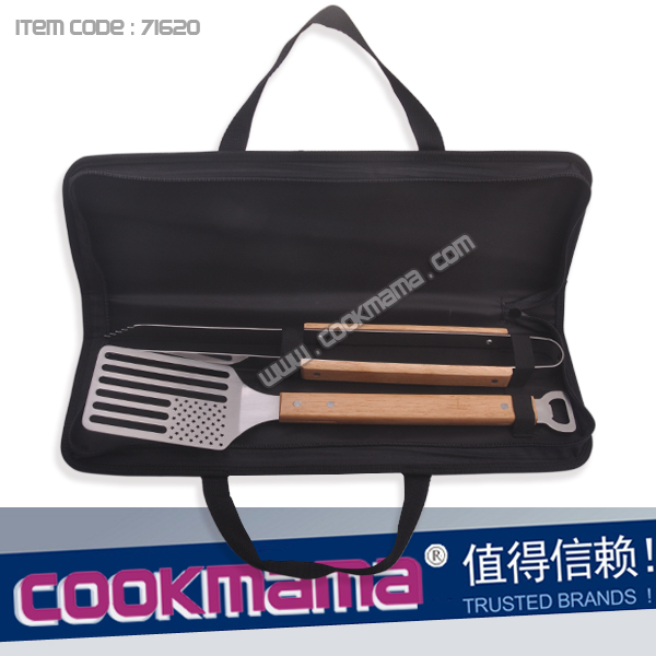 bbq spatula and tongs set with nylon carry bag